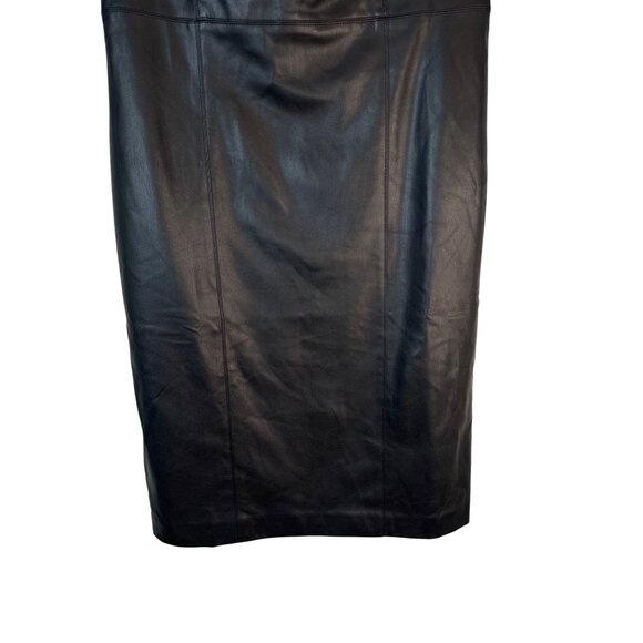 Ann Taylor Size 8  Faux Leather Dress Black - Picture 6 of 14